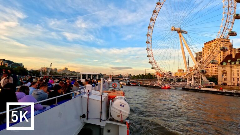 London Sunset Boat Tour – 5K HDR Experience of River Thames Cruise in England